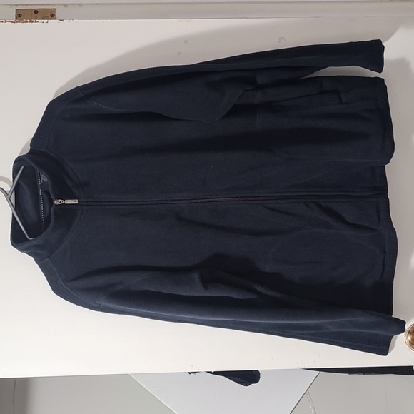 Sweater Jacket full zip up net Sweater with side pockets Navy blue Large - Picture 1 of 6